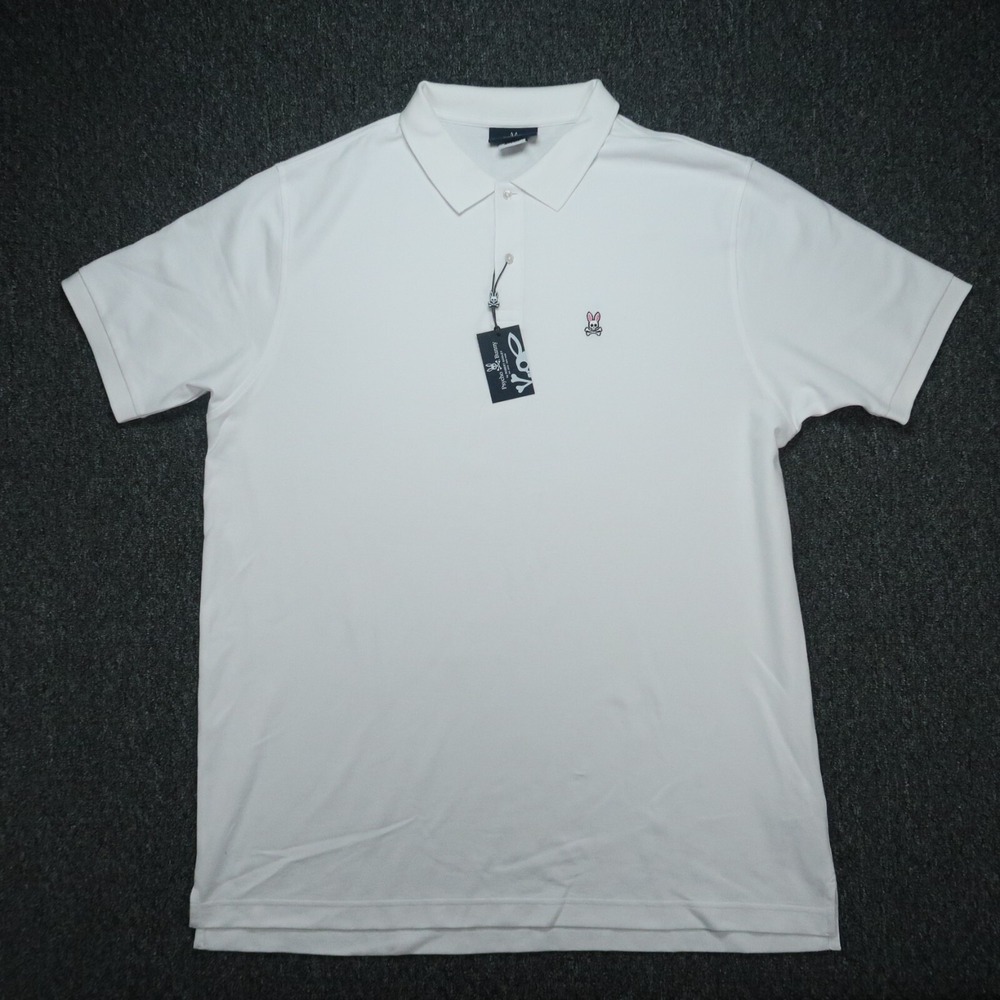 Psycho Bunny Shirt Mens Extra Large Tall White Classic Short Sleeve Polo XLT NWT